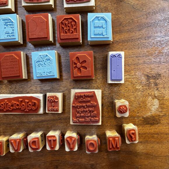 Craft lot of stamps (35) variety holiday gift tags new baby alphabet letters - Picture 10 of 13